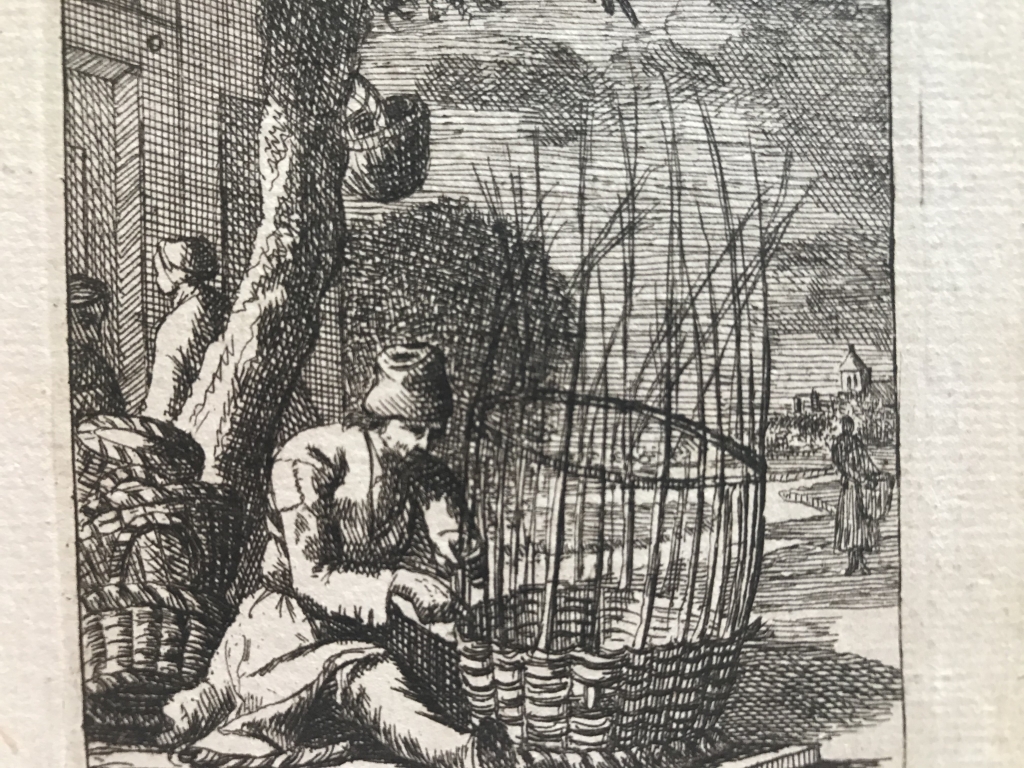 Fabricante de objetos de mimbre, 1749. Luyken