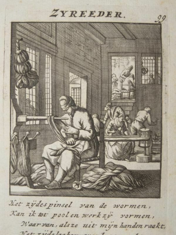 Taller textil barroco, 1730. Luyken