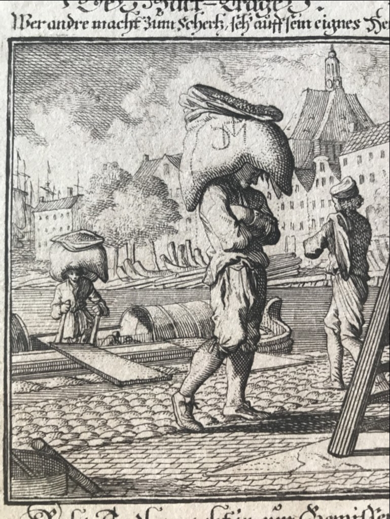 Cargador de muelle, 1699. Luyken / Weigel