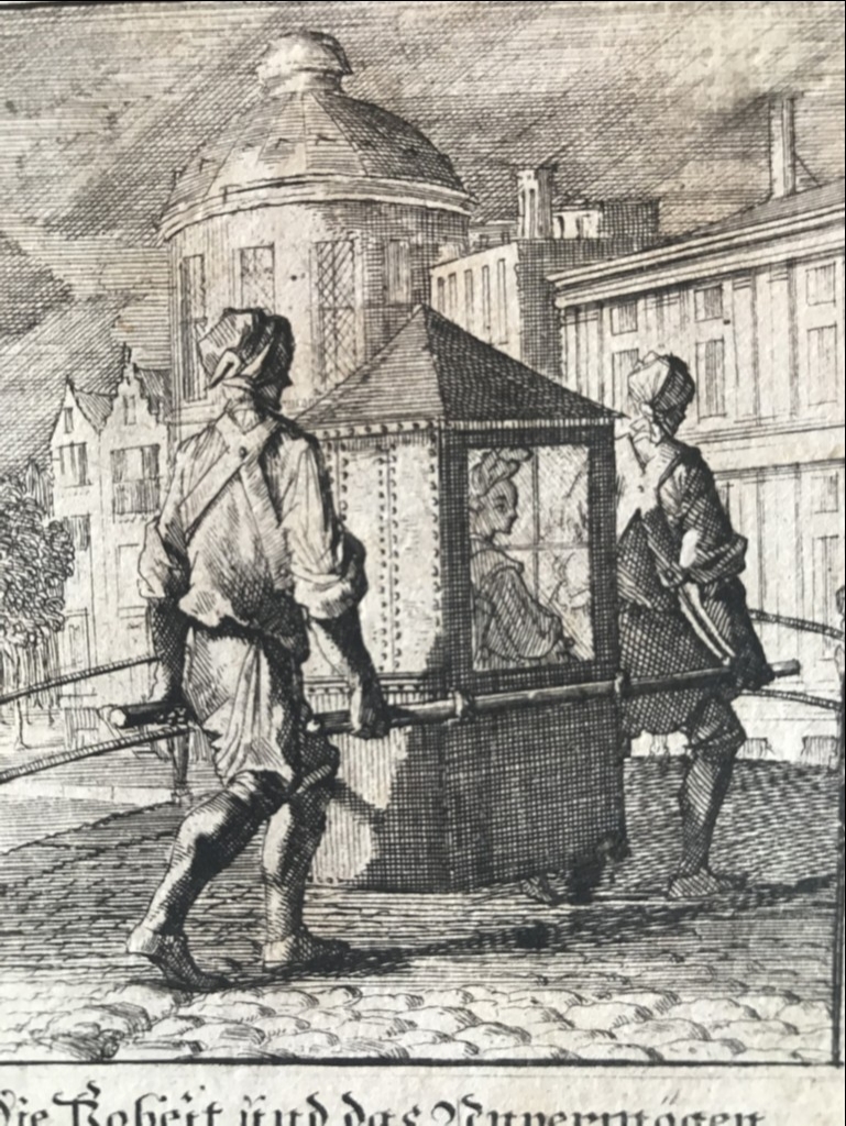 Porteadores de literas, 1699. Luyken / Weigel
