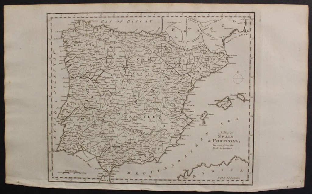 Mapa de España y Portugal, 1812. W.B. Clark