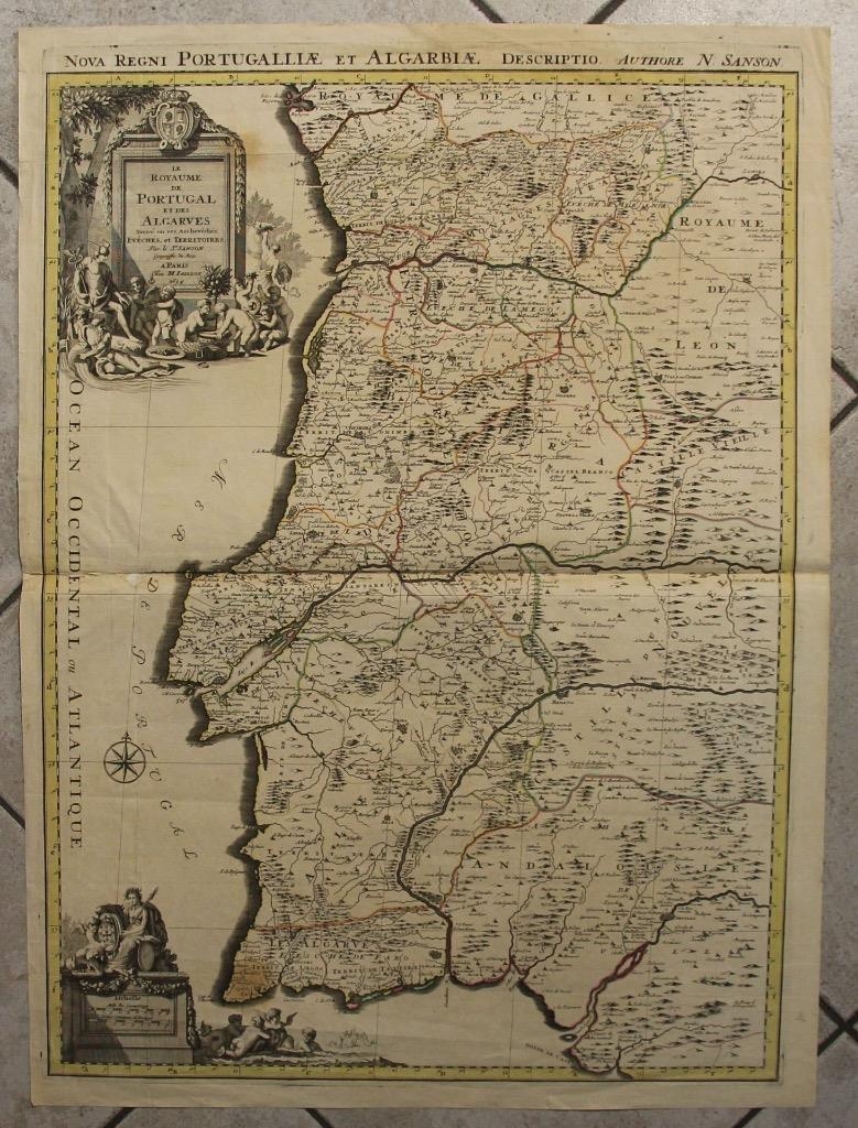 Gran mapa de Portugal, 1695. Sanson/Jaillot