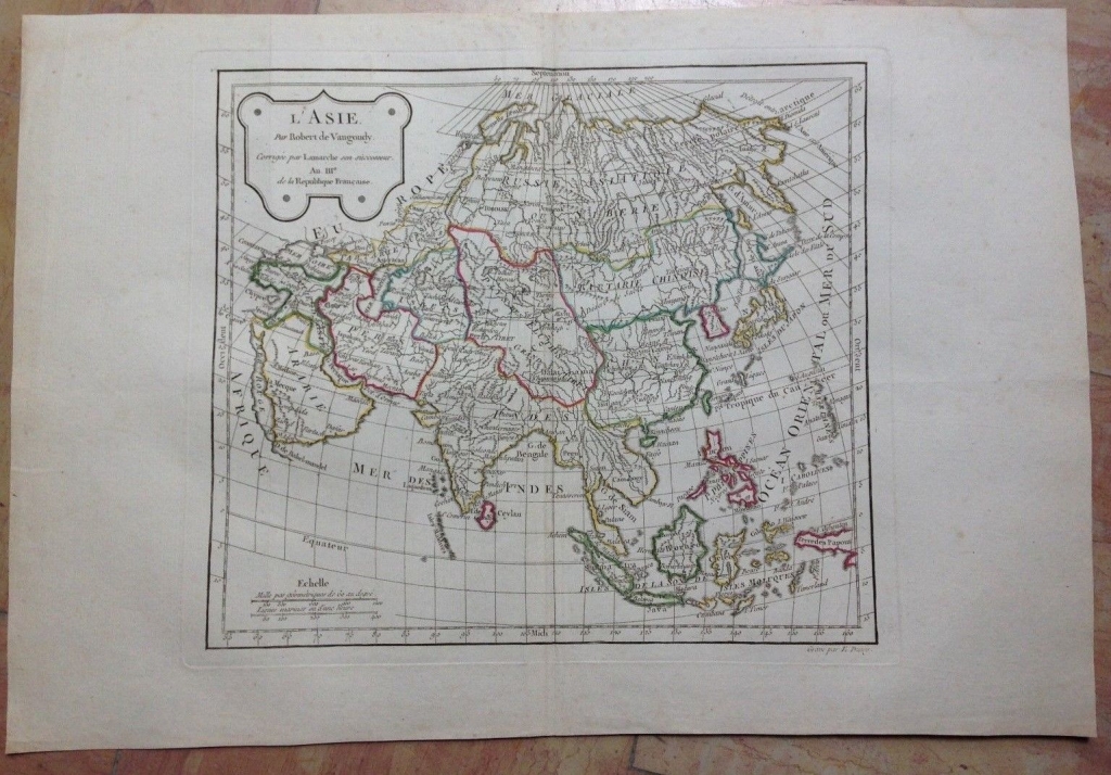 Mapa de Asia, 1795. Vaugondy /Dussy/ Delemarche