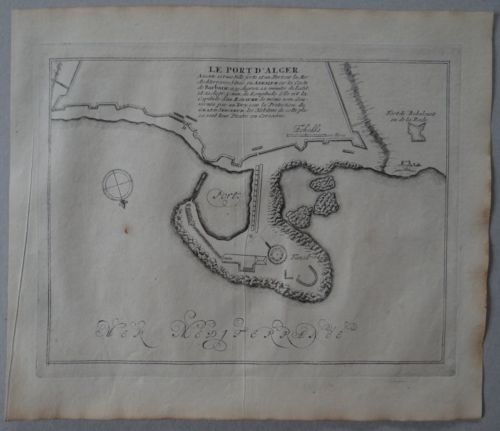 Plano del puerto de la ciudad de Alger (Argelia, África), 1696. Nicolás de Fer