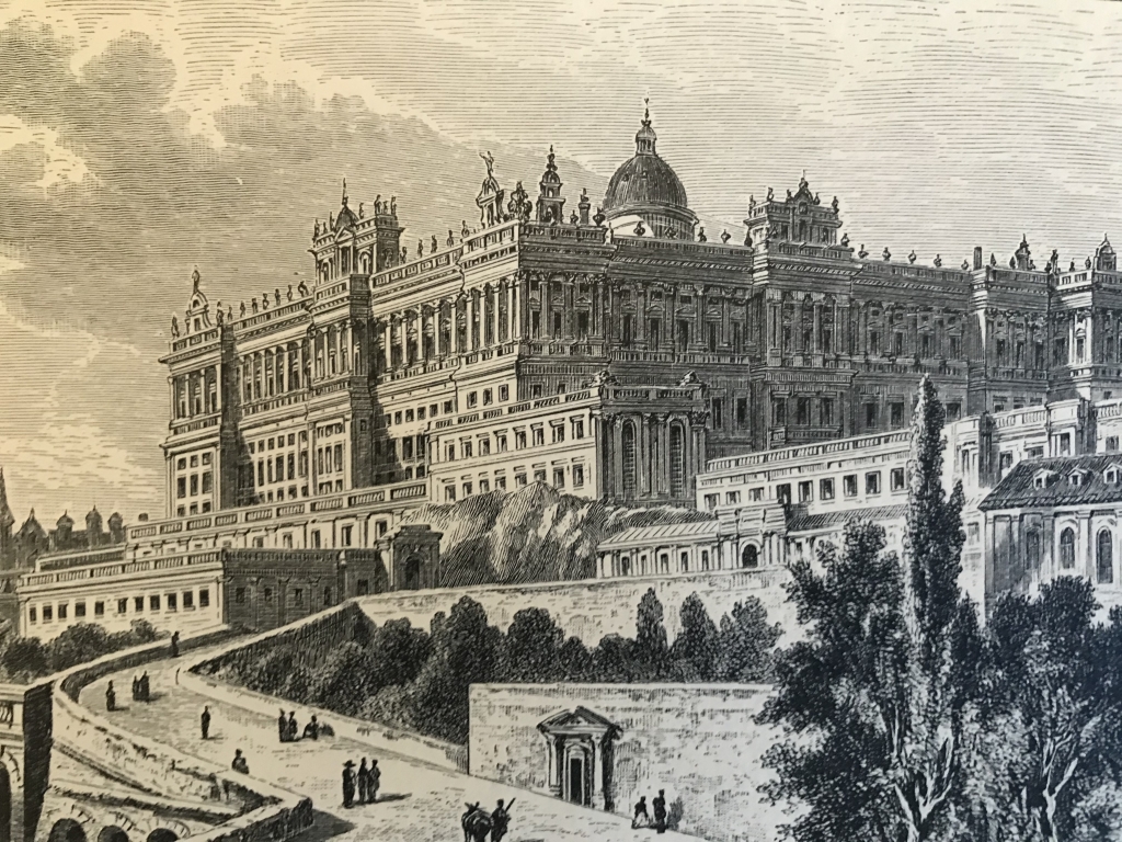 Vista del Palacio Real de Madrid (España), 1882. Anónimo