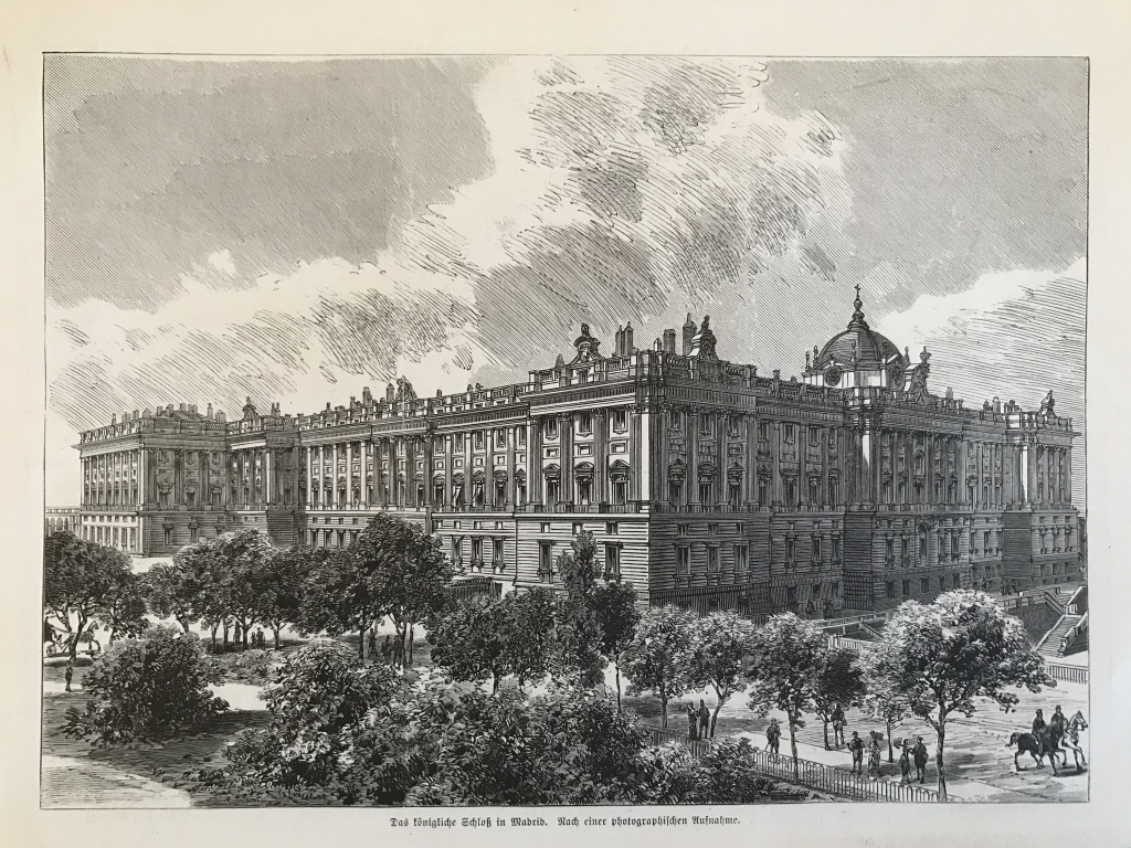 Vista del Palacio Real de Madrid (España), 1883. Anónimo