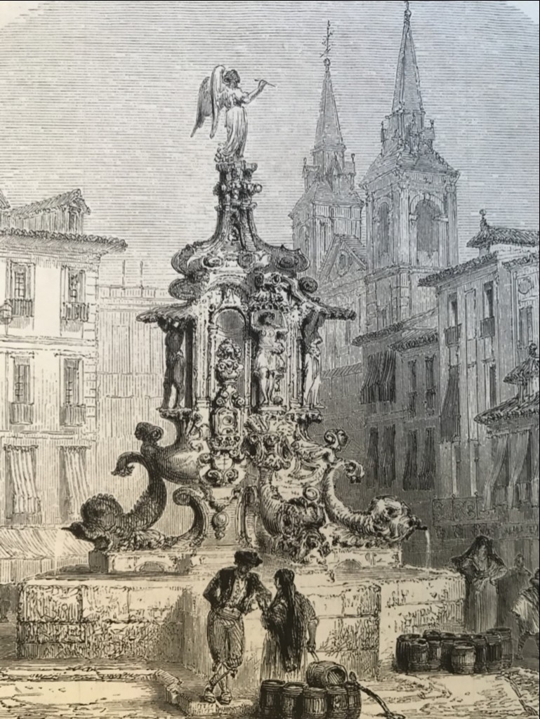 Antigua plaza de Antonio Martín en Madrid (España), hacia 1865. Anónimo