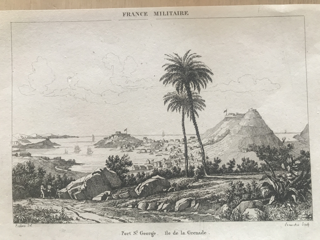 Puerto Saint George en la isla de Granada (Antillas menores, América), 1836. Bullura/La Cauchu