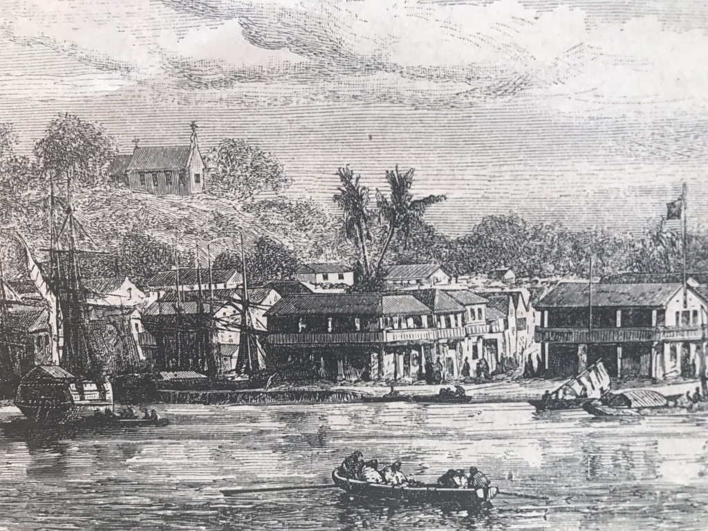 Vista de Miragoâne en Haití (isla de Santo Domingo, Antillas, América), ca. 1850. Anónimo