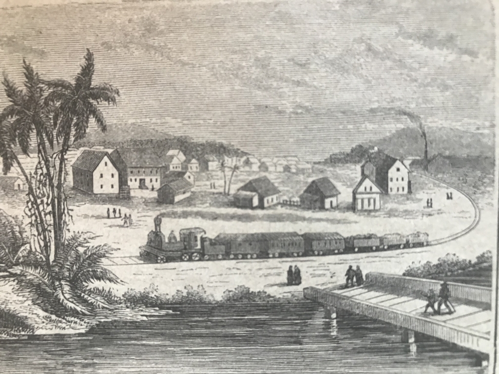 Vista de Aspinwall o Colón en Panamá (América central), hacia 1870. Anónimo
