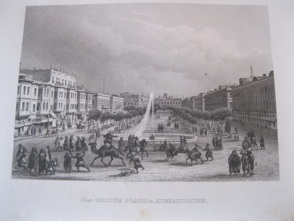 La gran Plaza de Alejandria (Egipto), hacia 1850. Inst. Hildburghausen