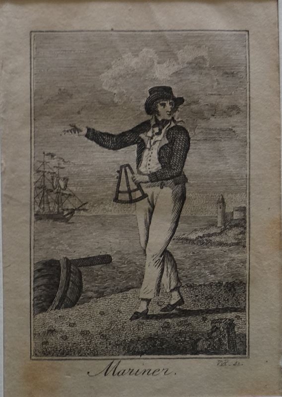 Marinero con sextante, 1807. Tar