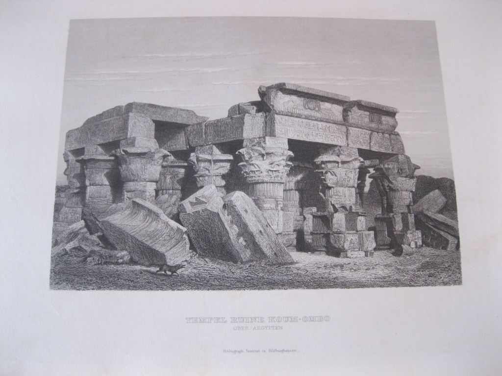 Vista de las ruinas del  templo de Kom-Ombo (Egipto, África)), 1862. Instituto Hildbughausen