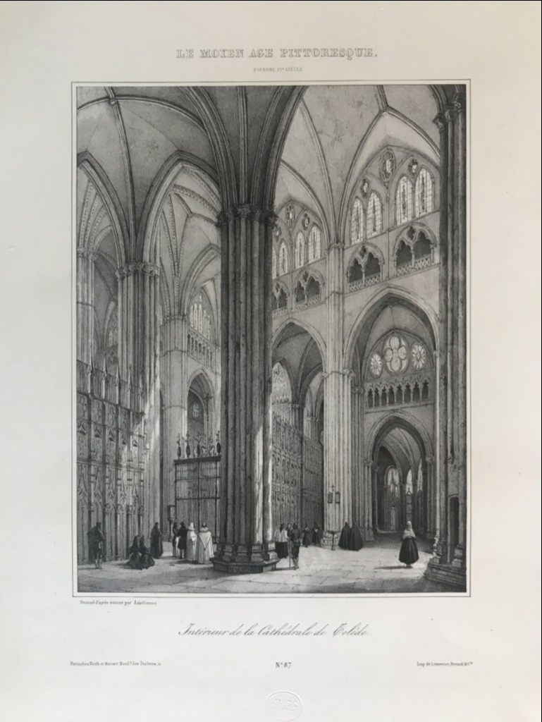 Interior de la catedral de Toledo (España), 1839.  Asselineau/Artigue/Lemercier/Veith &Hauser