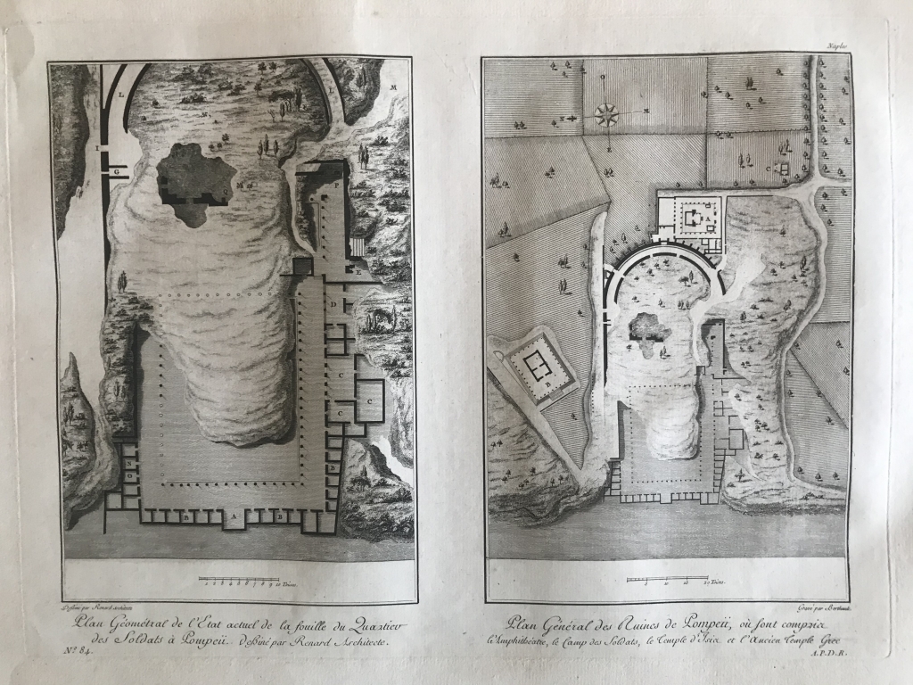 Planos de la ciudad de Pompeya (Italia), 1782. J.C. Richard de Saint-Non/Renard/Berthault