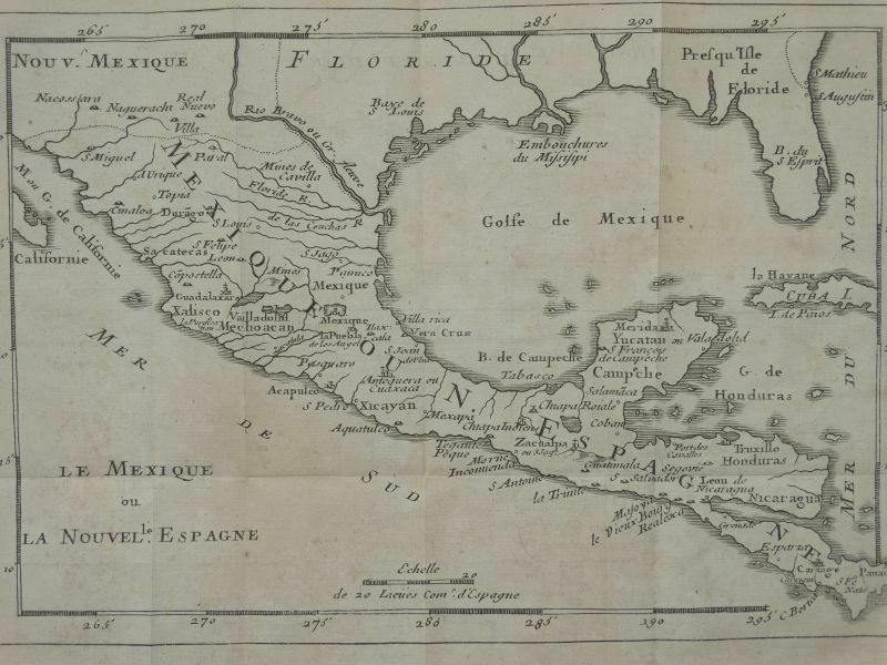 Mapa de México y América central, 1723. William Dampier