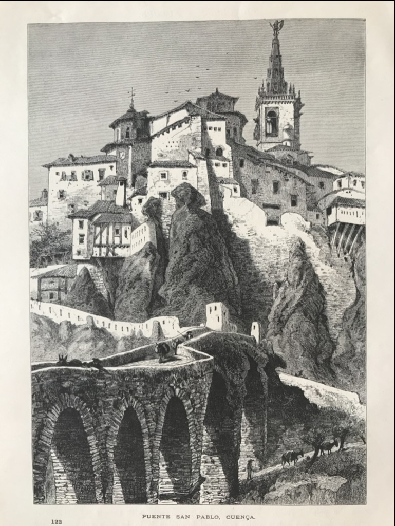Vista del puente de San Pablo en Cuenca (Castilla, España), hacia 1850. Anónimo