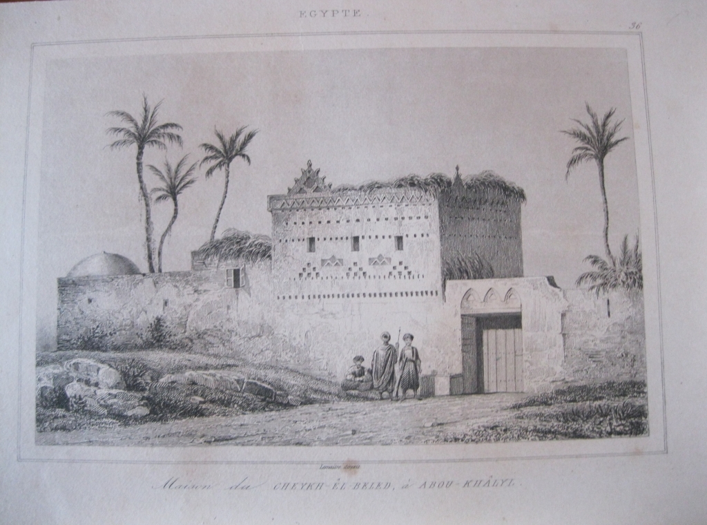 Casa del Cheykh El Beled en Abou Khlyl (Egipto), 1850. Lemaitre