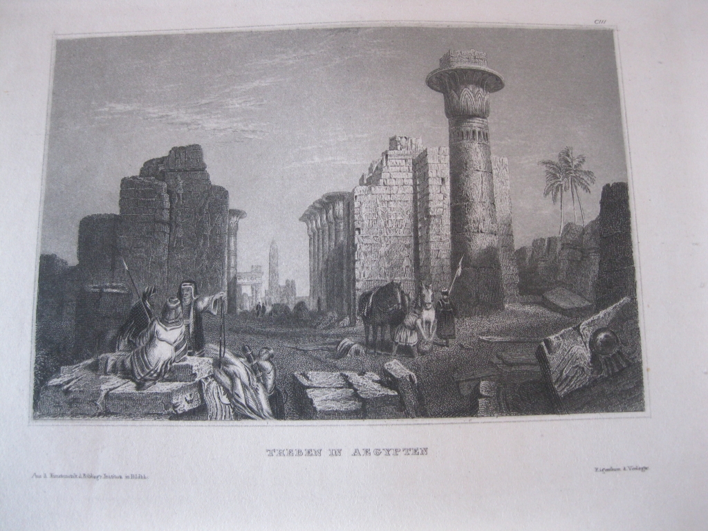 Vista de la antigua ciudad de Tebas(Egipto), 1850. Inst. Hildburghausen