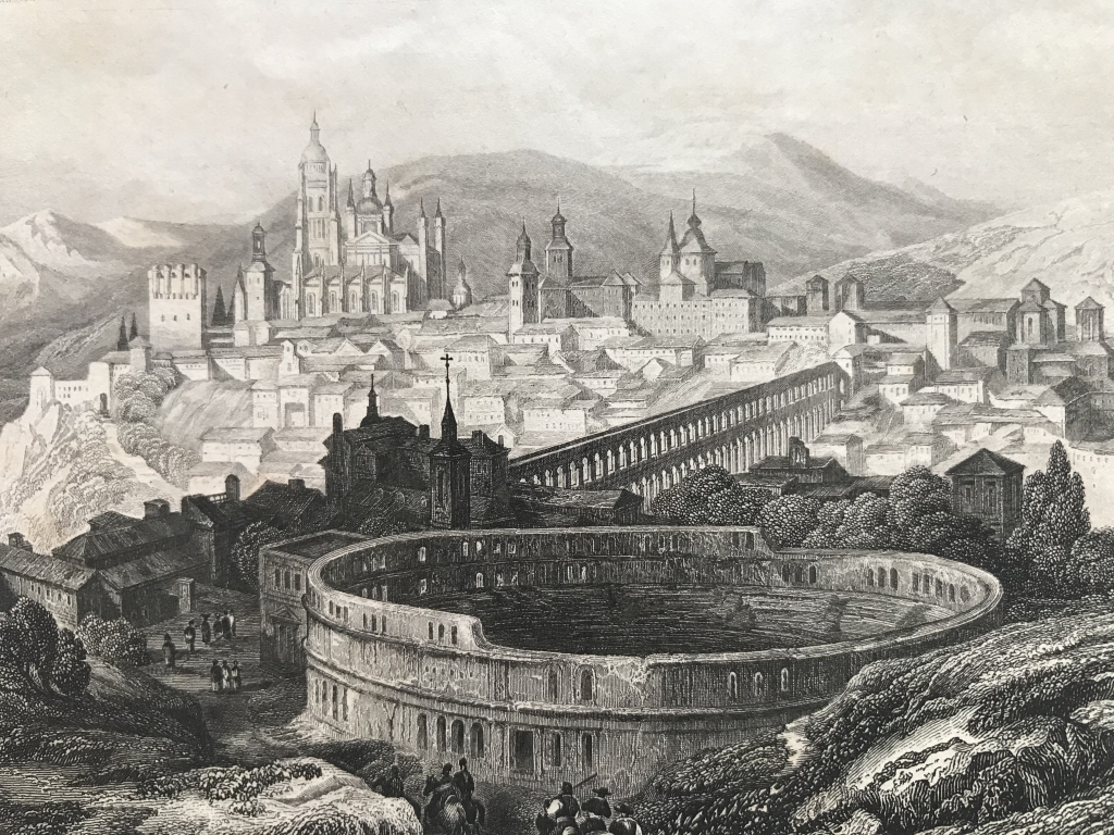 Vista panorámica de Segovia (España), circa 1850. Roberts y Neller/Meyer