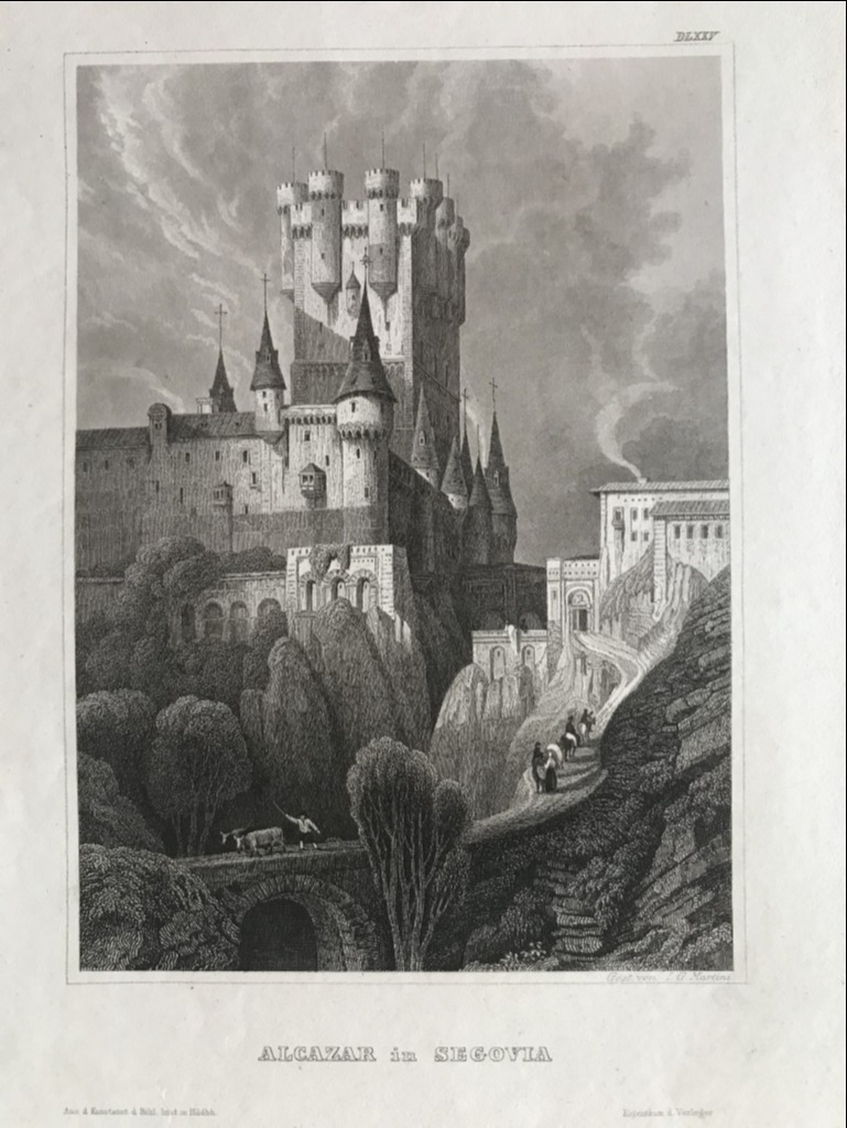 Vista del Alcázar de Segovia (España), hacia 1845. I.G. Martini