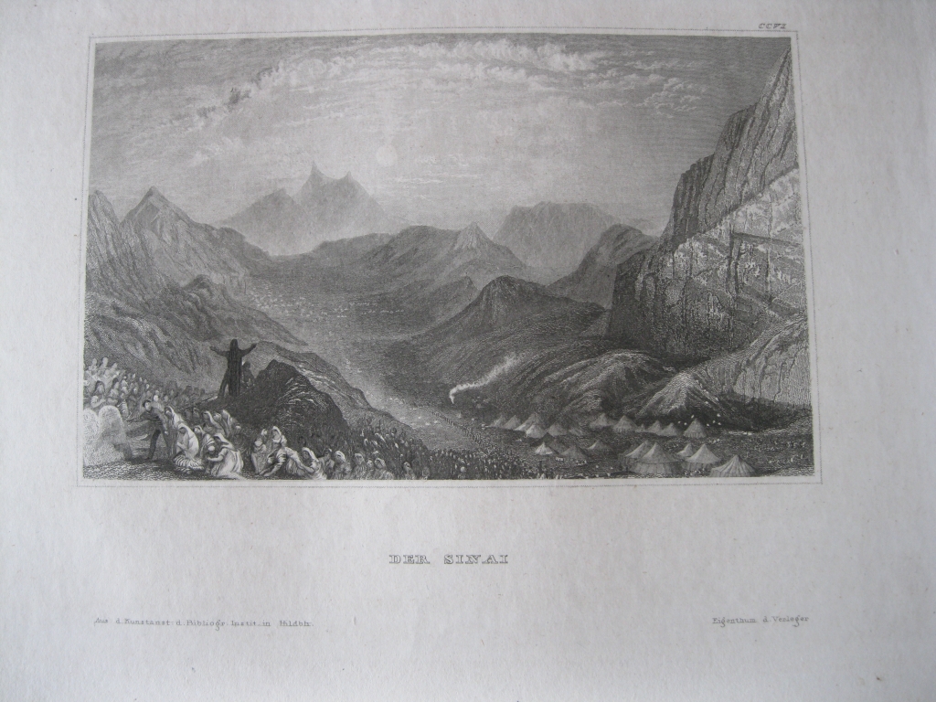 Vista del monte Sinai (Egipto), hacia 1850. Inst. Hildburghausen