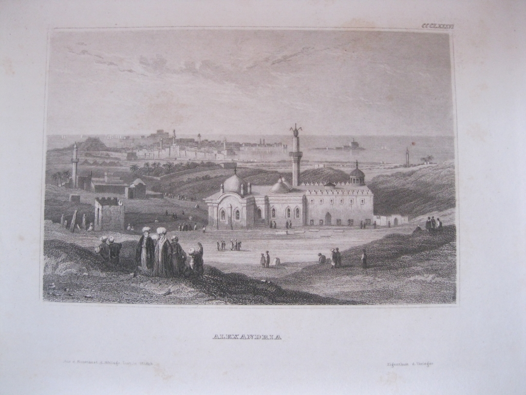 Vista de Alejandría (Egipto), circa 1850. Inst. Hildburghausen