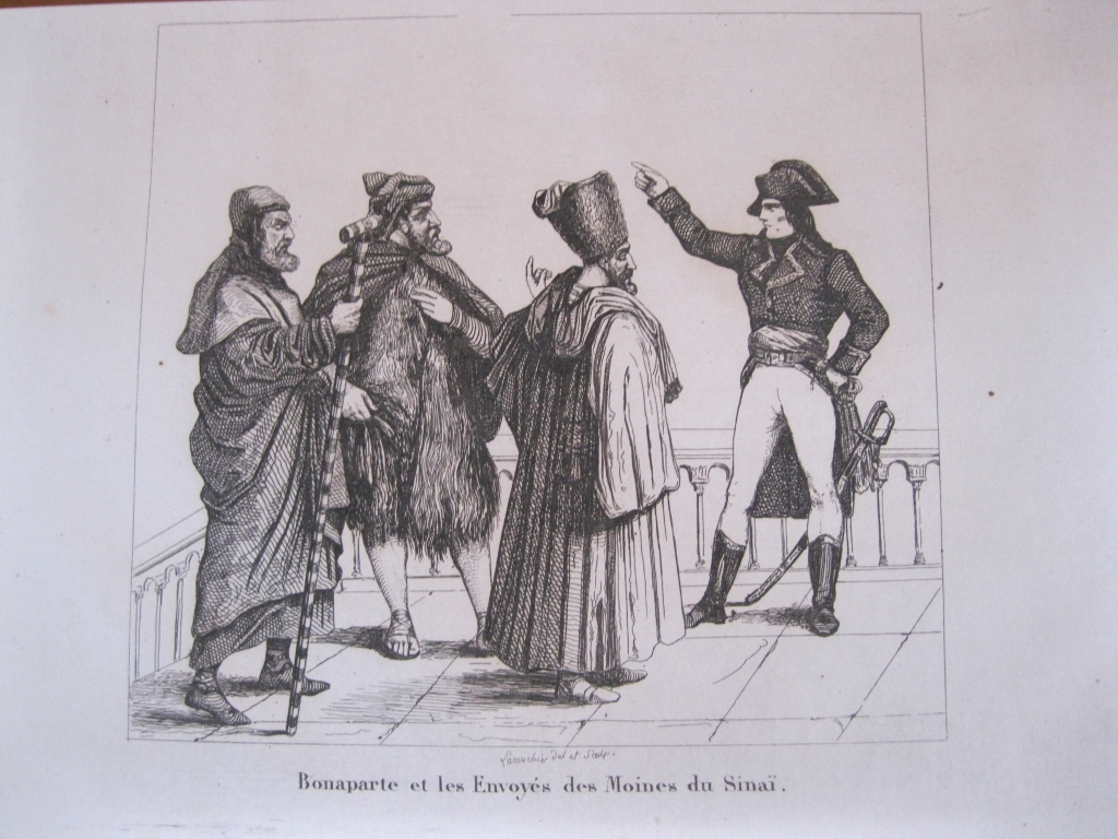 Bonaparte y los enviados por los monjes del Sinaí (Egipto), 1838. Anónimo