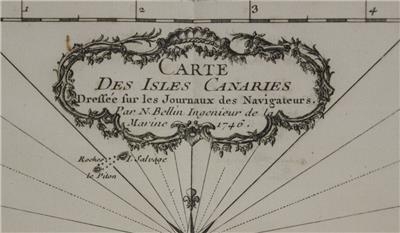 Mapa de las islas canarias, 1746. Bellin/Prevost