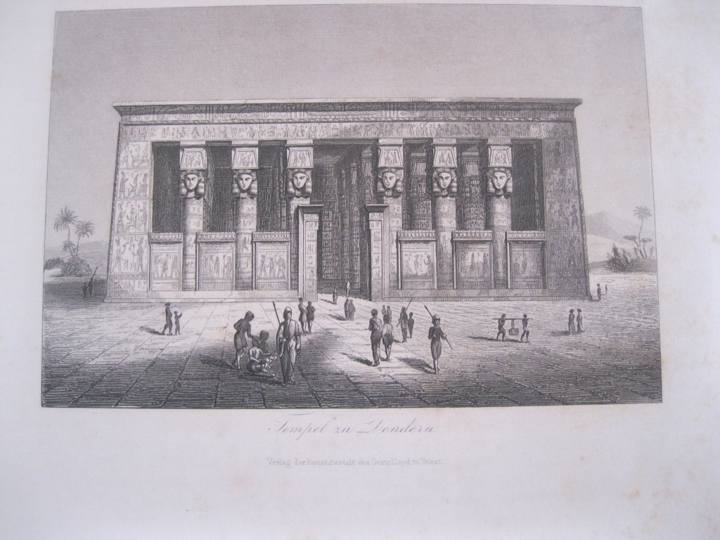 Vistas del templo de Luxor y Dendera (Egipto), 1850. Anónimo
