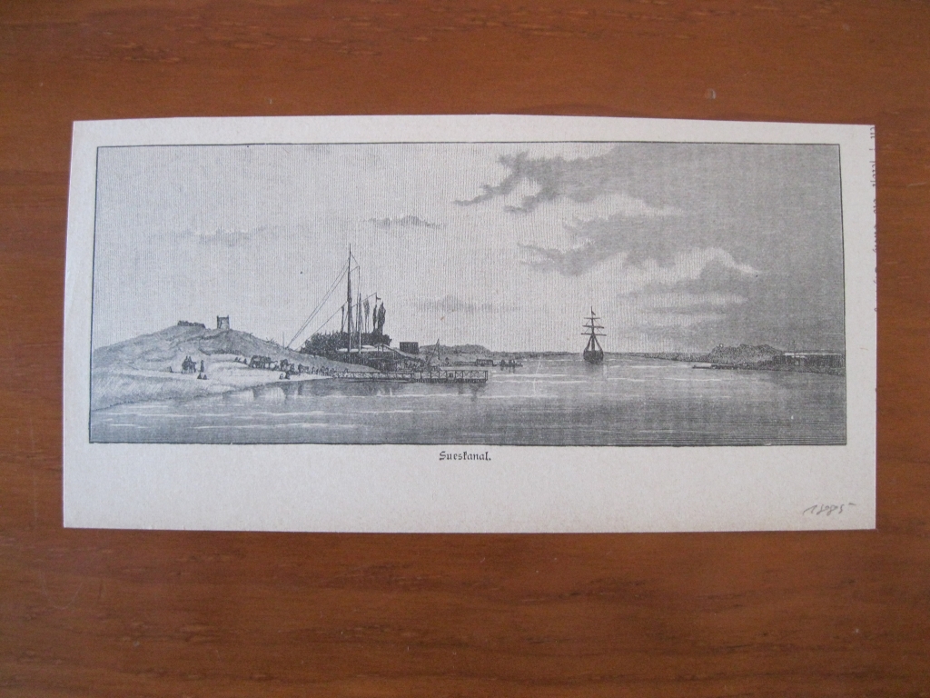 Vista del Canal de Suez (Egipto, África), hacia 1885. Anónimo