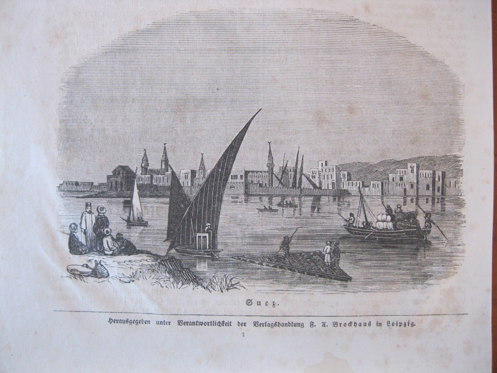 Vista del Canal de Suez (Egipto, África), hacia 1892. Anónimo