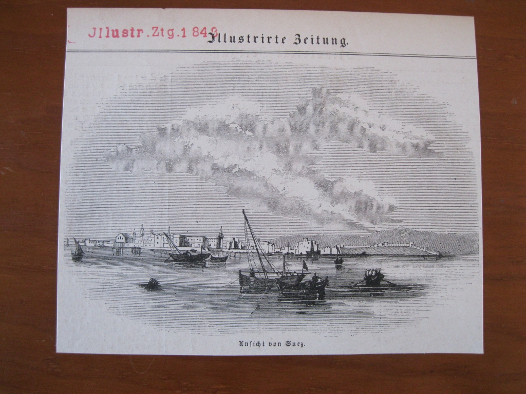 Vista del istmo de Suez (Egipto, África), 1848 1850. Anónimo