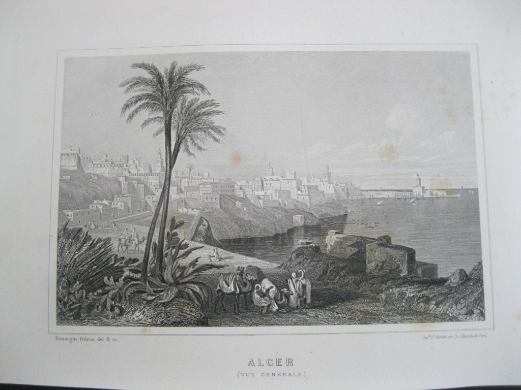 Vista de la ciudad de Argel (Argelia, África), hacia 1850. Rouargue freres.