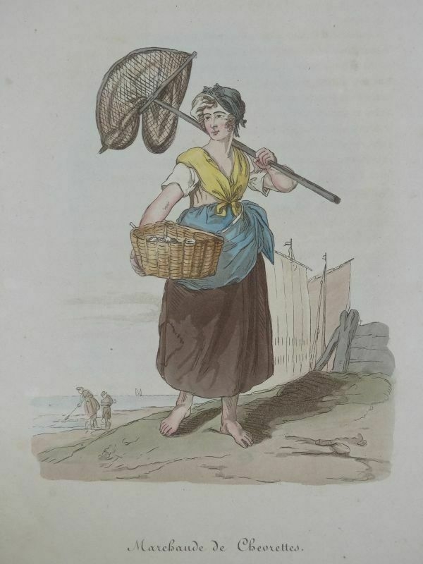 Vendedora inglesa ambulante de cangrejos de mar (Reino Unido), 1821. Alexander/Eyries