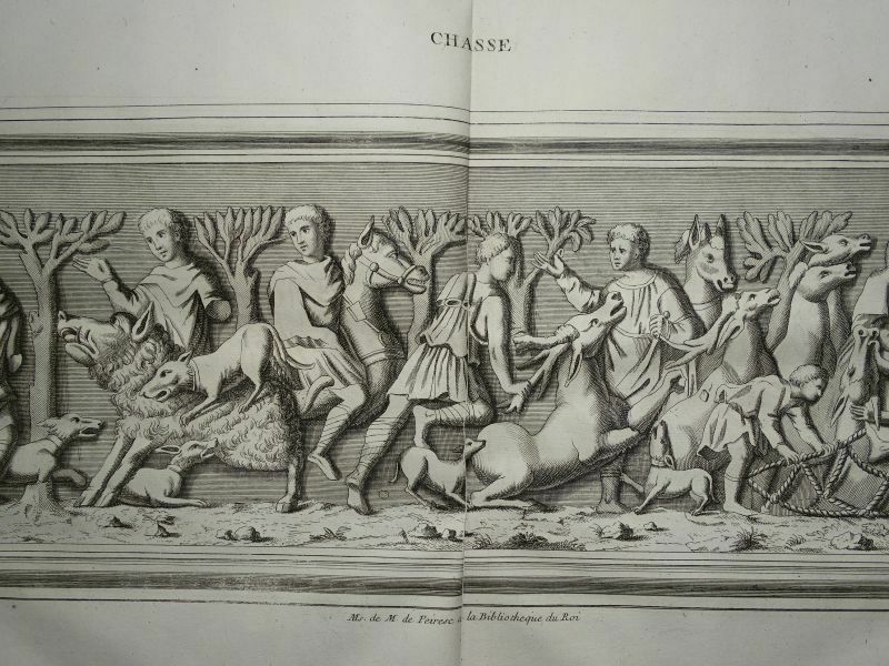 Relieve romano con escena de caza, 1724. Montfaucon /Delaulne & Foucault