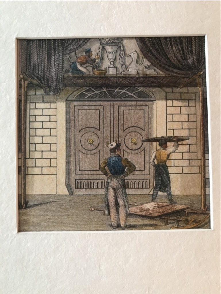 Adornando la fachada de una vivienda, hacia 1840. Anónimo