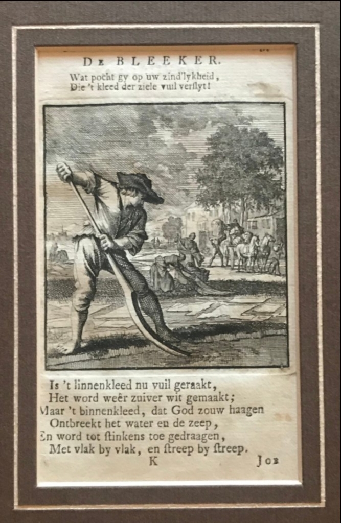 Blanqueador de lino,  hacia 1720. Luyken / Weigel
