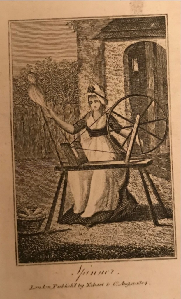 Hilandera trabajando, 1808. Tabart