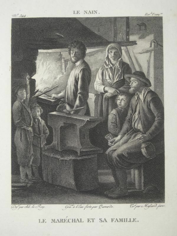 El herrero y su familia, 1808. Le Main / Leroy / Quverdo / Massard