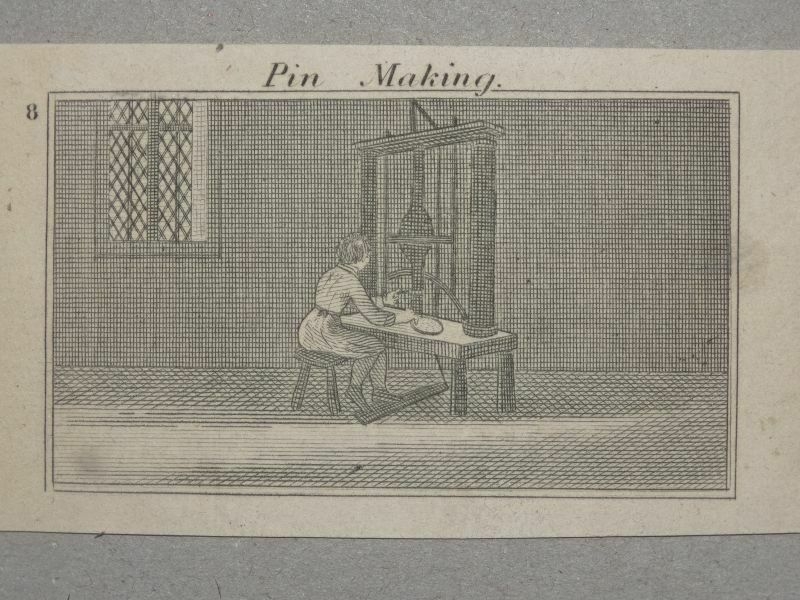 Fabricante de alfileres, hacia 1840. Anónimo