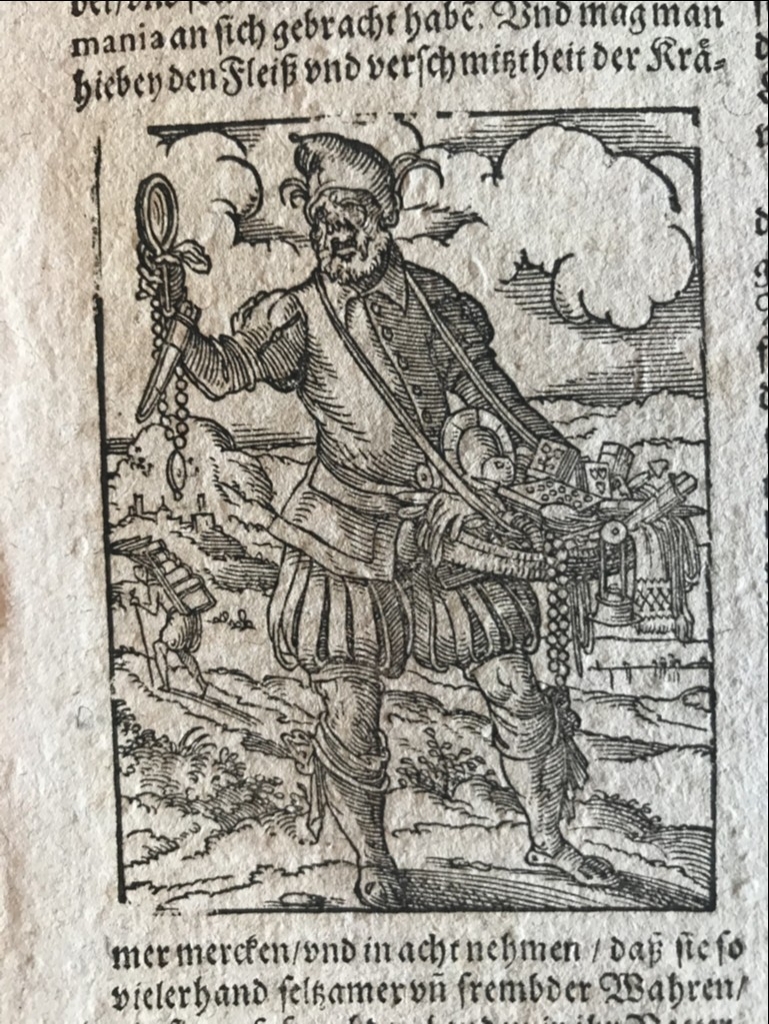 Vendedor ambulante y molineros, 1659. Jost Amman