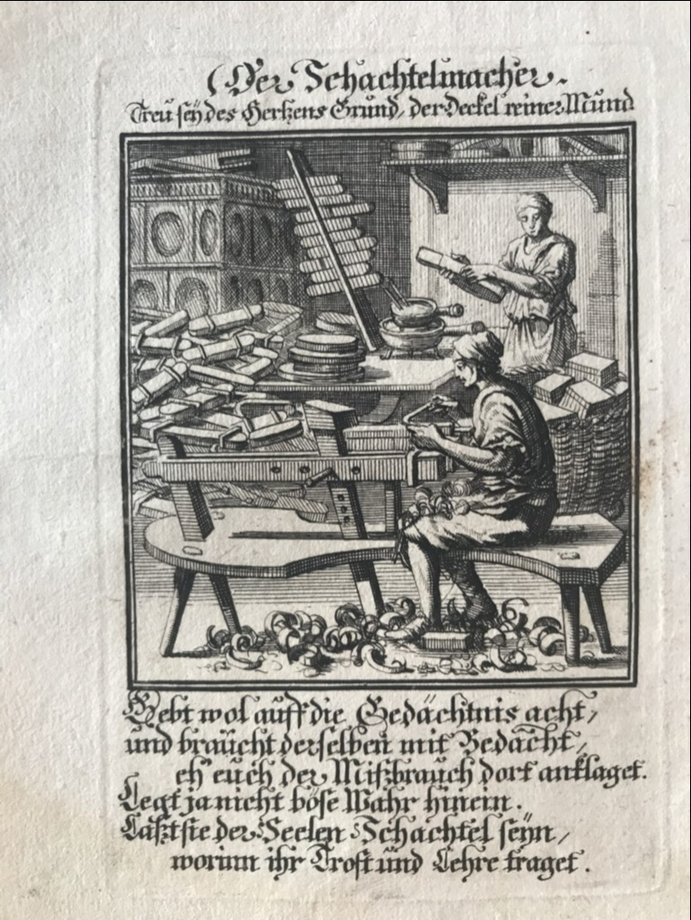 Fabricantes de objetos de madera, 1698. Luyken / Weigel