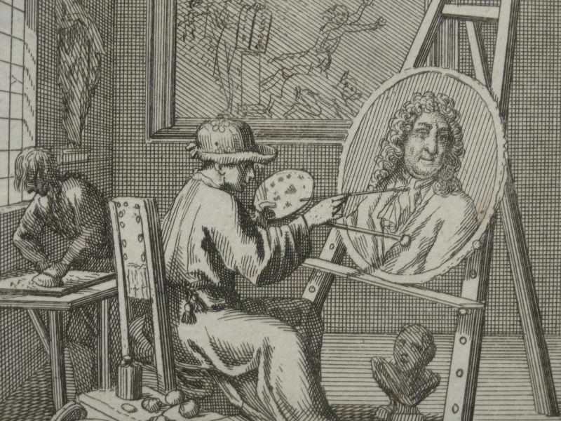 Emblema alegórico: El pintor, 1750. Hendrik Graauwhart /C.H.