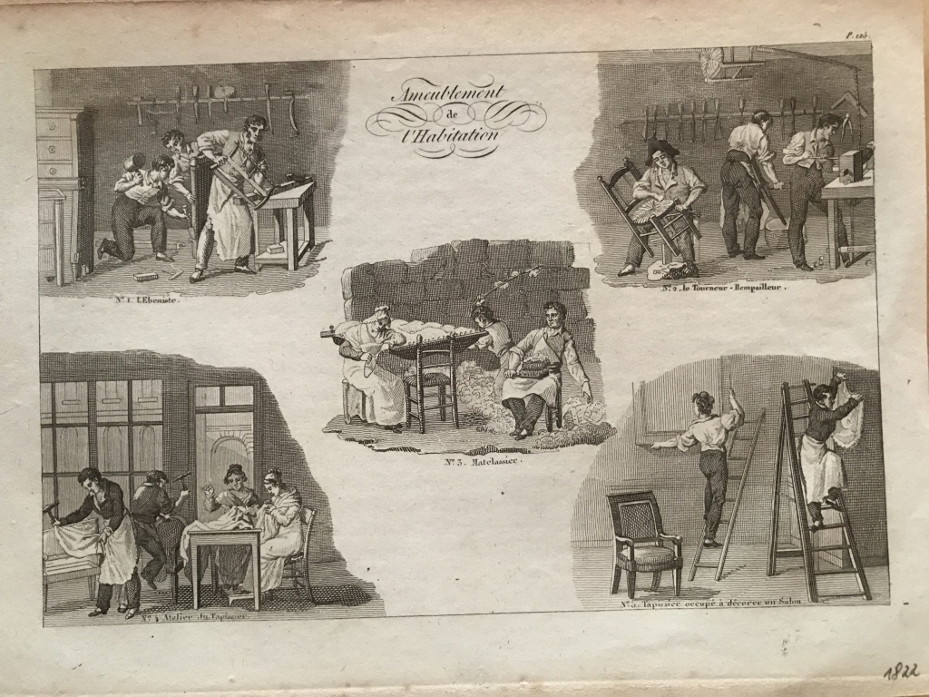 Fases para amueblar una habitación, 1822. Anónimo