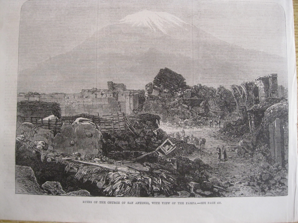 Vistas de la ciudad de Arequipa tras el terremoto (Perú, América de Sur), 1868. Anónimo