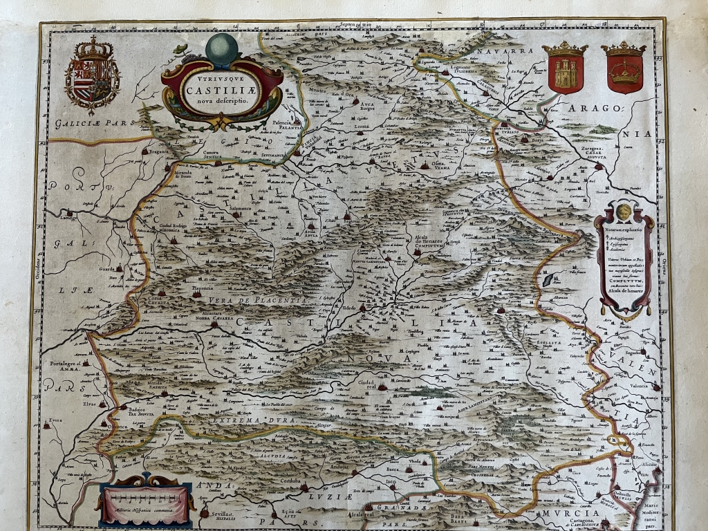 Gran mapa del antiguo reino de Castilla (España), hacia 1660