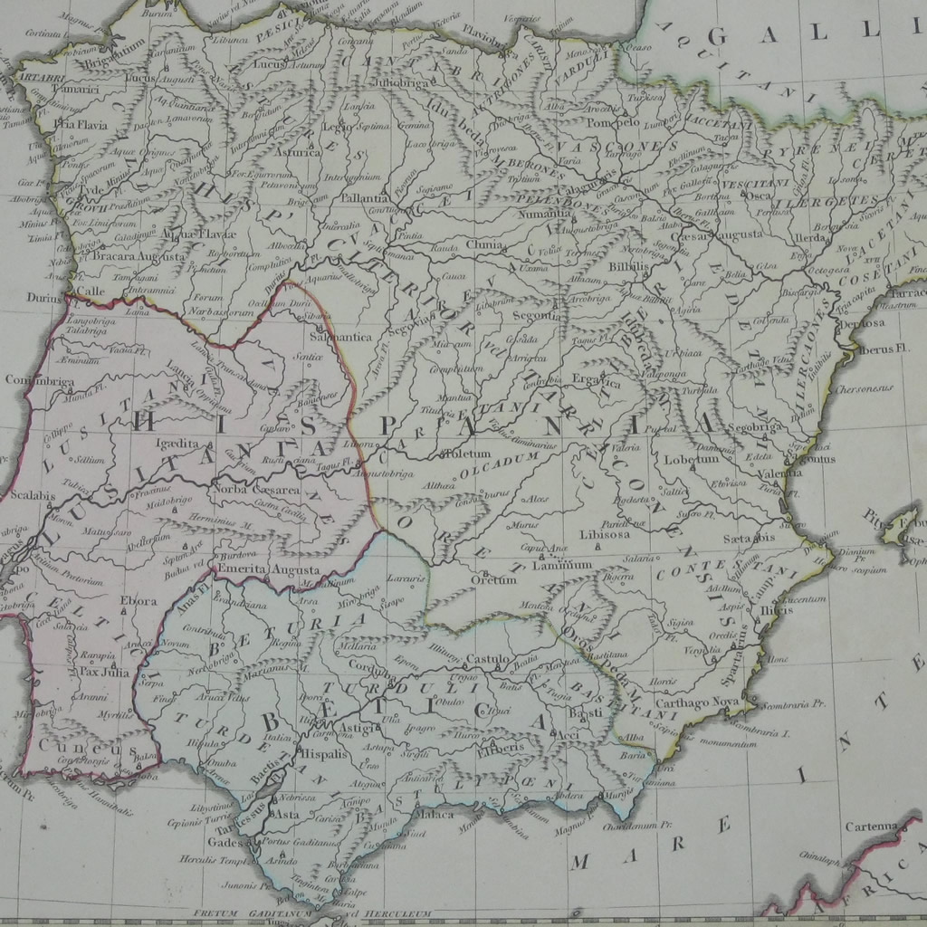 Mapa de Hispania de Wilkinson, 1796