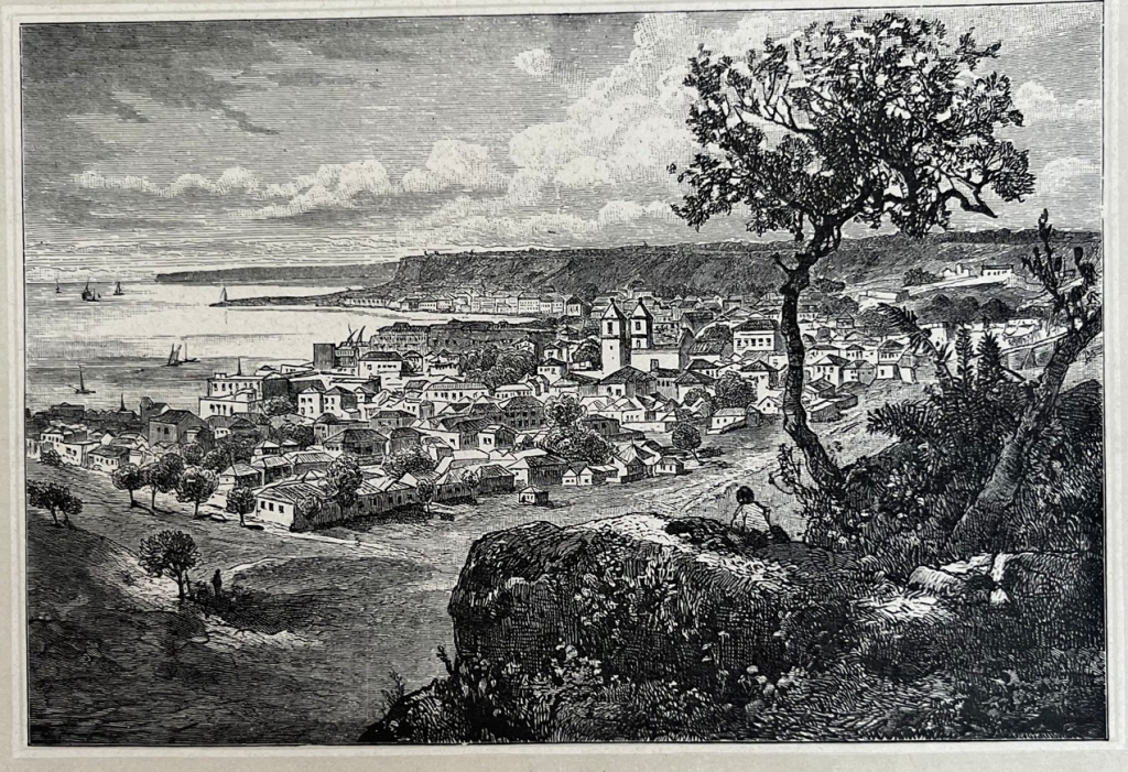 Vista panorámica de Luanda, Angola (África), 1887. Anónimo