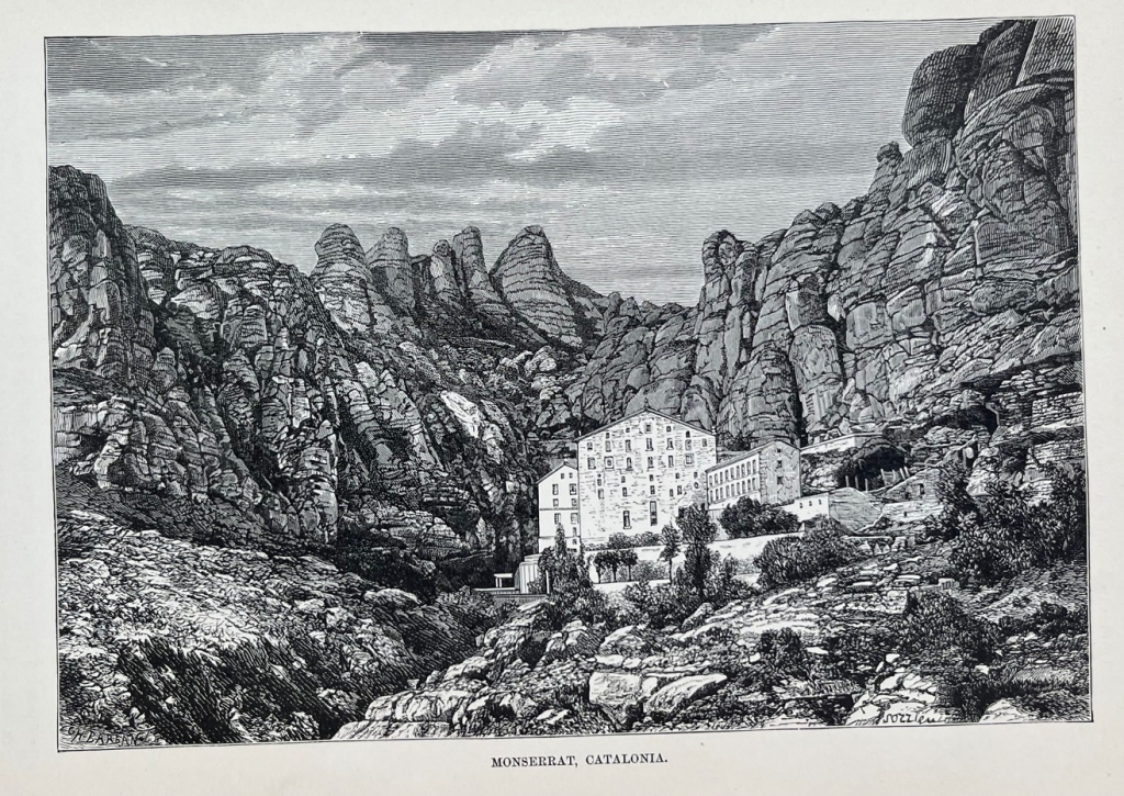 Vista del monasterio de Monserrat (Barcelona, Eslapa), hacia 1850. G.H. Barban / Sozziteu